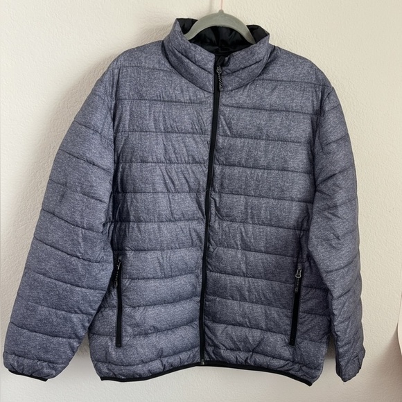 SwissTech Grey Quilted Puffer Jacket Men’s Size L Lightweight Warm Zip Up” - Picture 1 of 8